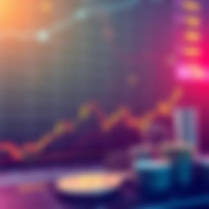 A graphic illustration showing a stock market chart with fluctuating lines, representing the risks of degen investing in 2025, alongside symbols of cryptocurrencies and financial growth.