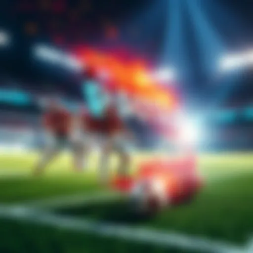 A visual representation of multiple sports events combined into one betting ticket, illustrating the concept of parlays.