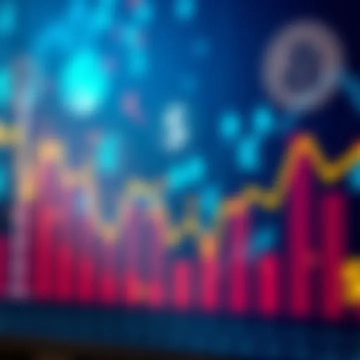 A visual representation of financial graphs showing declines and opportunities, with currency symbols in the background
