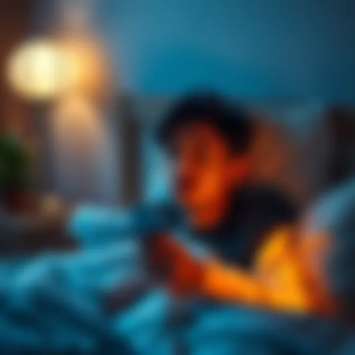 A person waking up to find an unusual object in their room, looking surprised and curious.