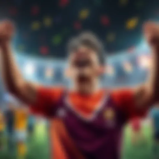 A joyful person celebrating a big win after placing a small bet