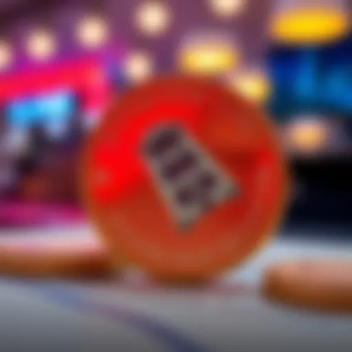 A close-up view of a coin featuring a design of an upside-down building at Pittsburgh Live!