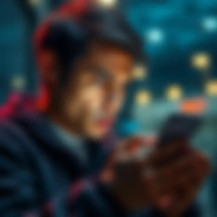 A person looking frustrated while checking their phone, showing concerns about the withdrawal denial from 1xBet.