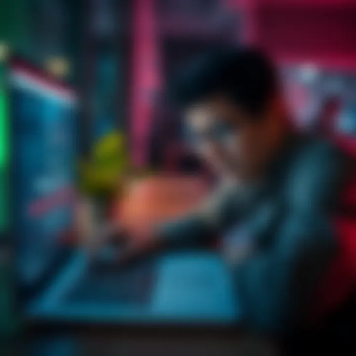 A person looking frustrated while trying to access an account on a laptop with an error message displayed on the screen