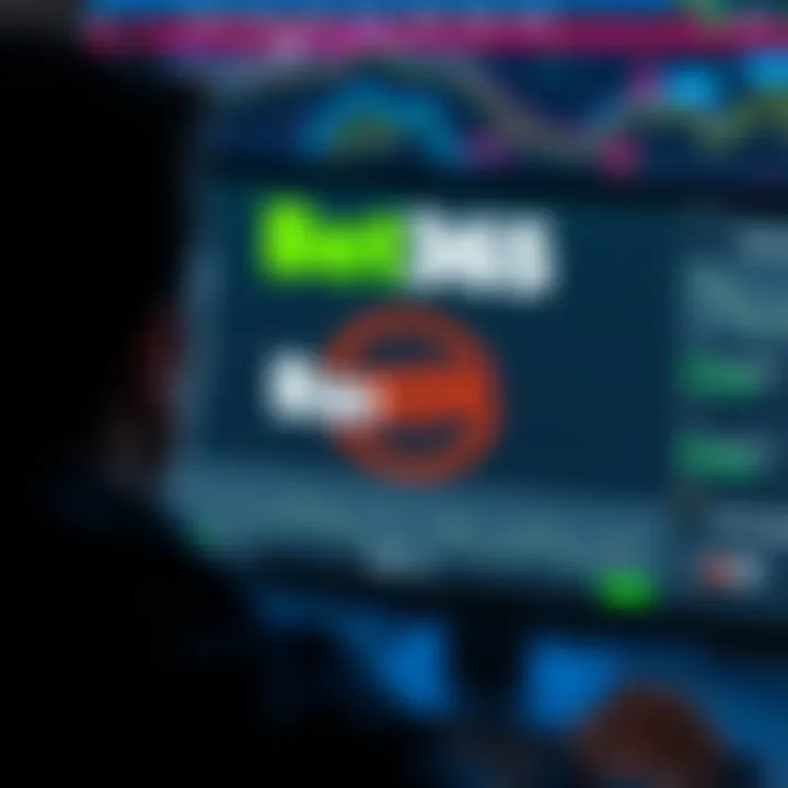 A frustrated person looking at a computer screen showing Bet365 logo with a ban notice