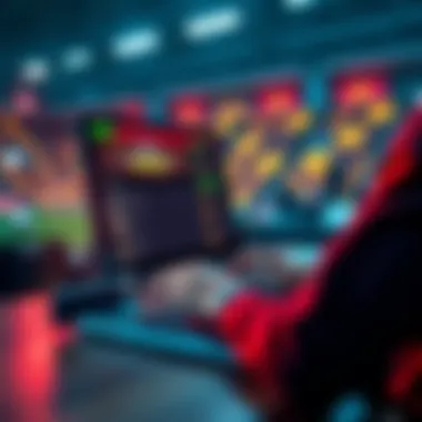 User interacting with a betting platform Person using a betting platform on a laptop, focused on the screen with betting options displayed