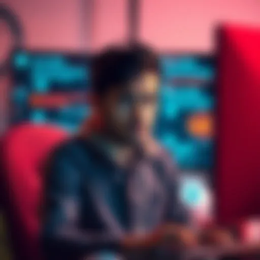 Person looking confused in front of a computer, showing error messages about login problems