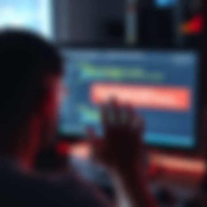 A person looks frustrated at a computer screen showing error messages related to system configuration settings.