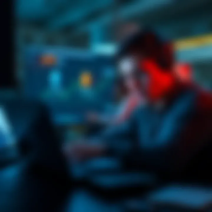 A person looking frustrated while using a laptop, checking their Ethereum transaction status with some ETH symbols visible on the screen.