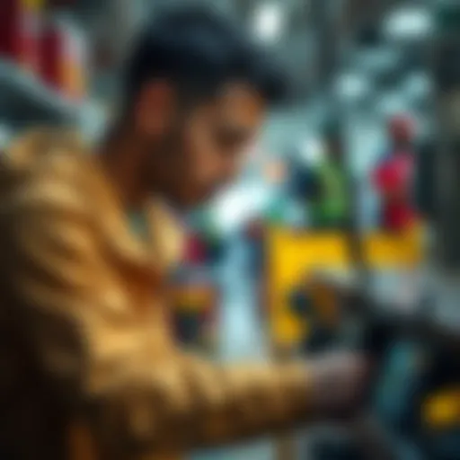 A person using a specific tool in everyday life to improve efficiency
