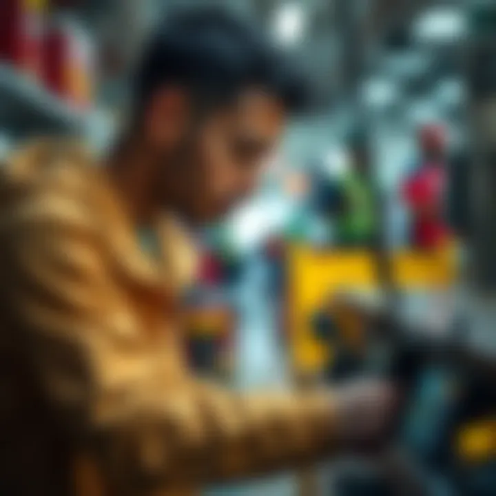 A person using a specific tool in everyday life to improve efficiency