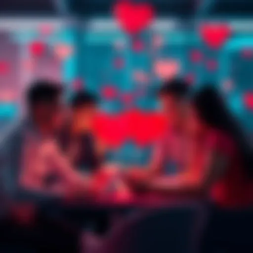 People discussing Valentine's Day Group of people chatting online about a potential Valentine's Day tragedy