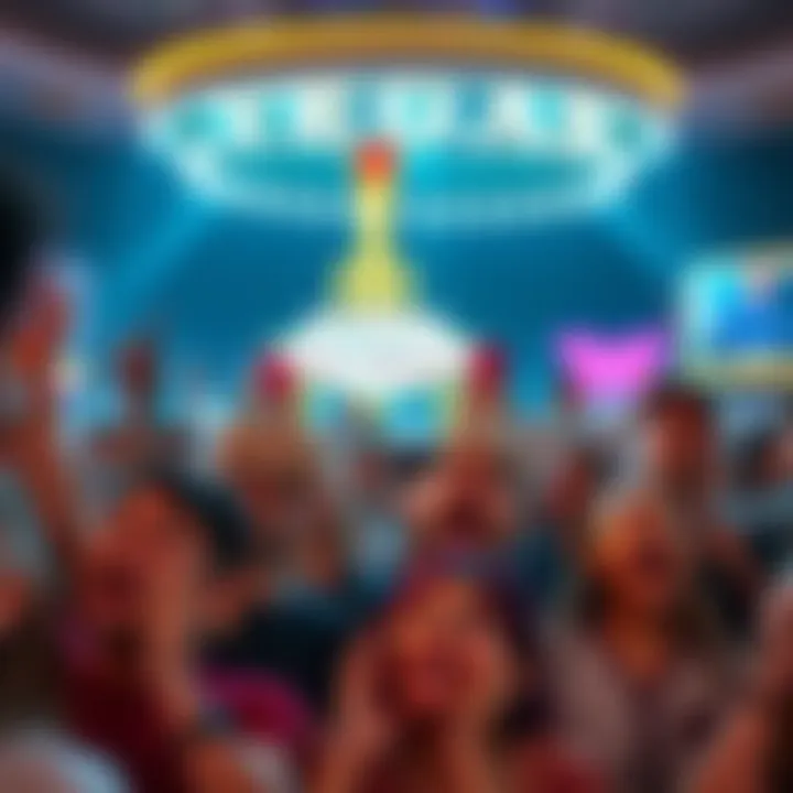 Crowd reacting to Vegas announcing the call for Matas Buzelis, featuring surprised faces and laughter.