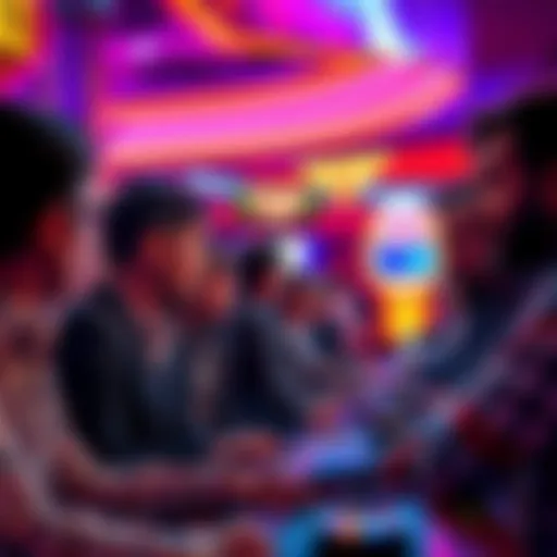 People at a Vegas casino betting on games, showing focused expressions while placing their bets