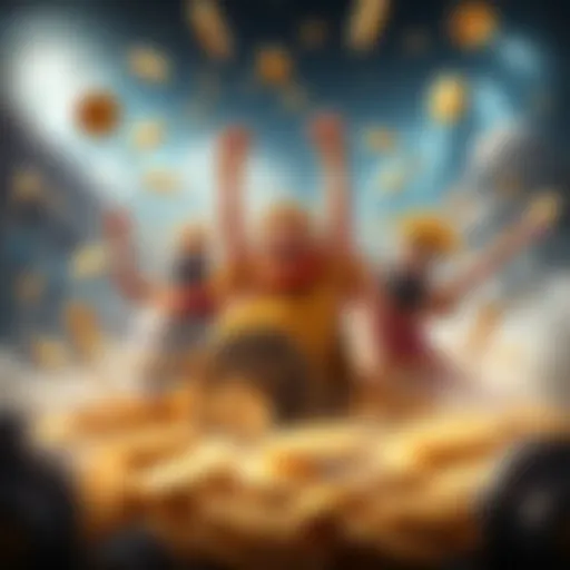 Players celebrating a big win in the Gates of Olympus game with a display of coins and rewards