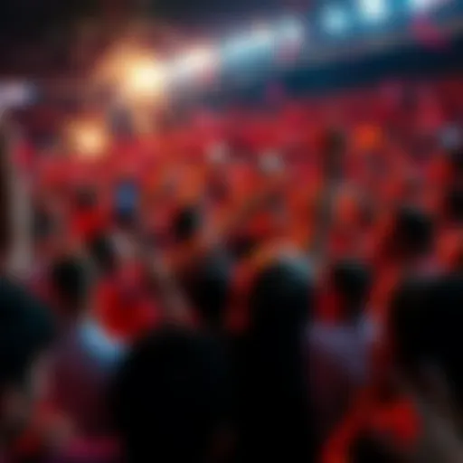 Cheering crowd celebrating a recent victory, showing excitement and hope for future plans.