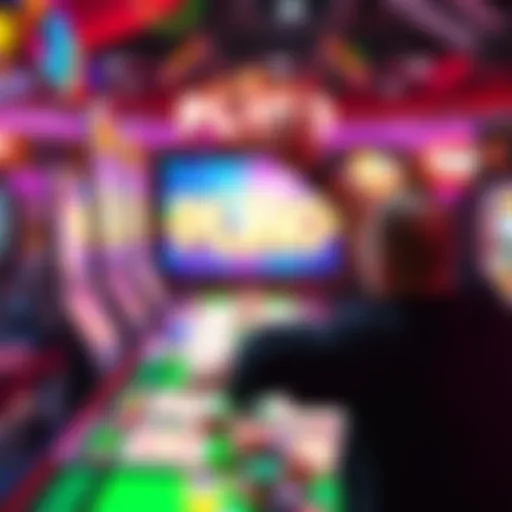 A player celebrating a win on the Plinko game at a casino, with colorful chips and a bright screen showing the results.