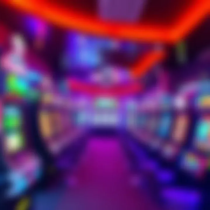 A vibrant display of video slot machines at Ladbrokes Casino featuring colorful themes and bright lights