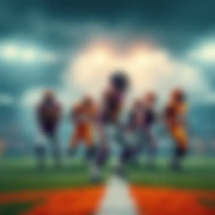 Vikings and Browns players on the field during a football game, showcasing their uniforms and the excitement of the match.