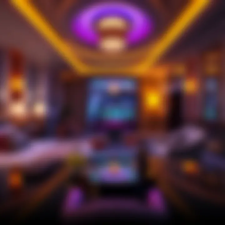 A luxurious hotel room and drinks, illustrating VIP benefits in a casino setting