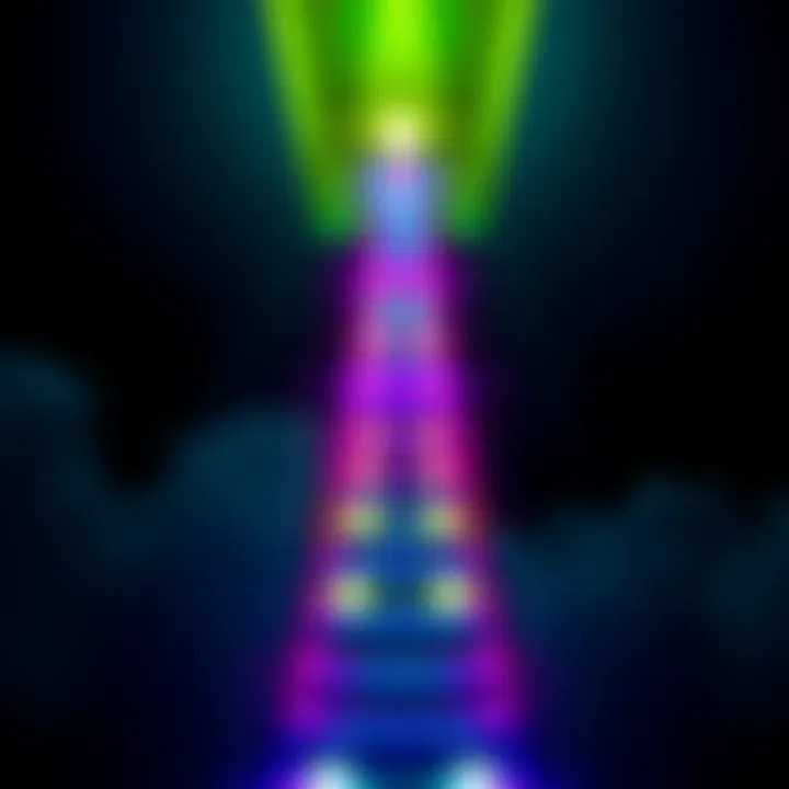 A colorful ladder symbolizing the VIP bonus program with stars and rewards at the top