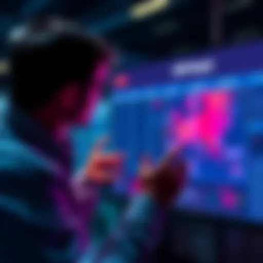Graphic showing a person analyzing recent activity on a user board for VIP hosts