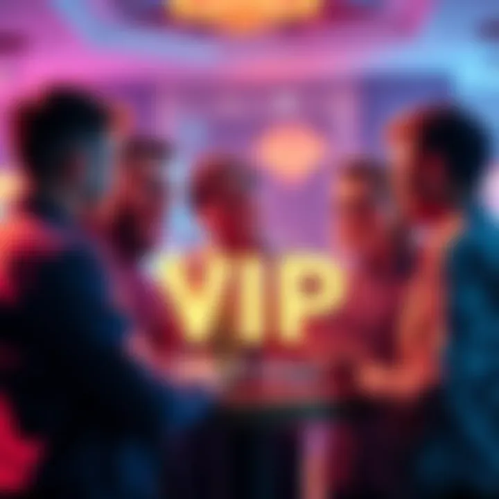 VIP Program Benefits A group of people discussing various VIP programs for online gambling, showcasing excitement and engagement.