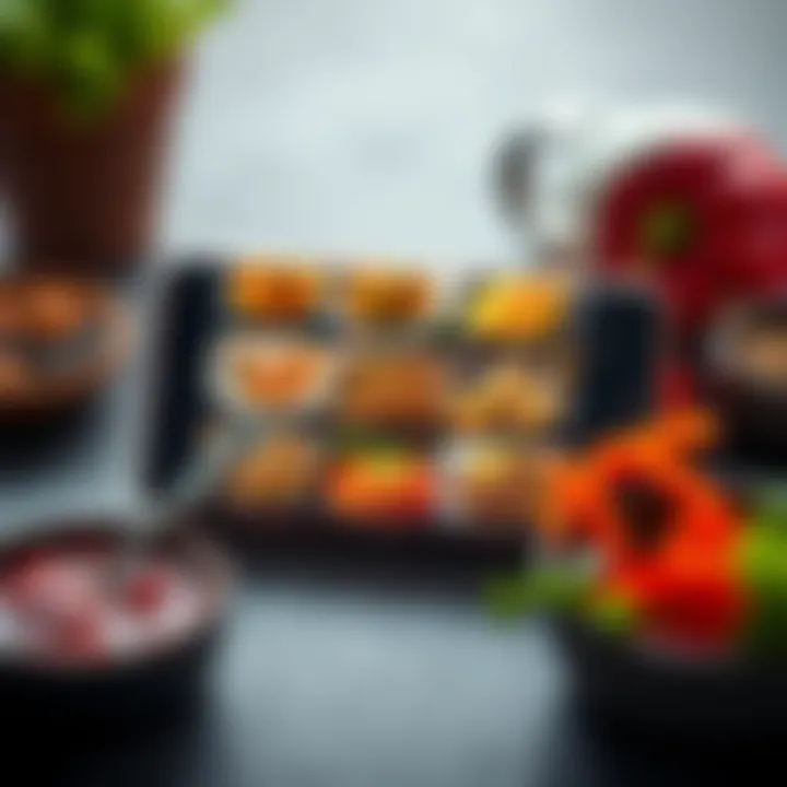 A smartphone displaying various colorful viral recipes with ingredients and cooking steps.