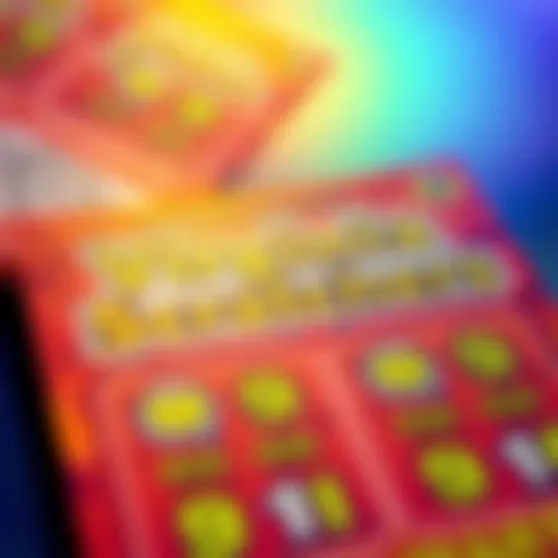A close-up view of a Virginia Scratchers ticket showing vibrant colors and prize symbols.