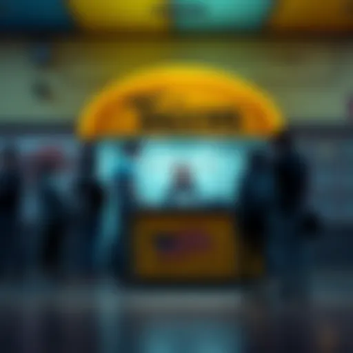 People discussing voting choices next to a taco-themed booth, highlighting Caitlyn Clarke