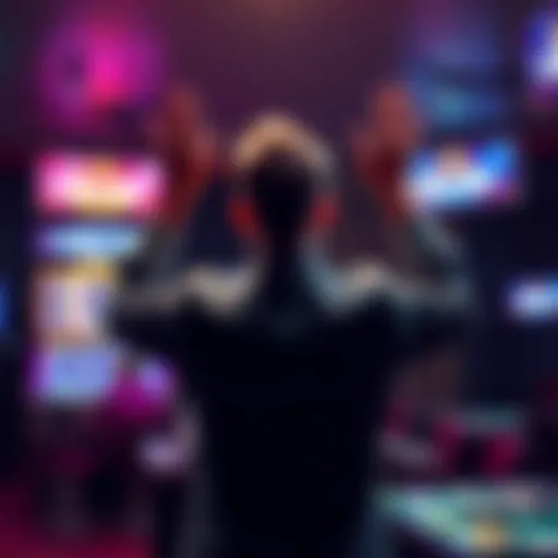 A determined individual standing with hands raised, symbolizing a strong promise to stop gambling by a specific date.