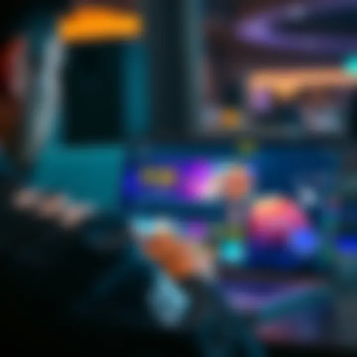 A person looking at a laptop screen displaying the VYK Slots website while considering a deposit decision.
