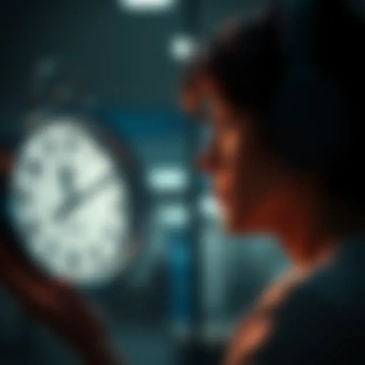 Waiting for Order Person looking at a clock, waiting impatiently for an order to process.