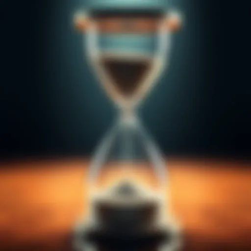 An hourglass with sand flowing, symbolizing the choice between waiting for 6 hours or 30 hours.