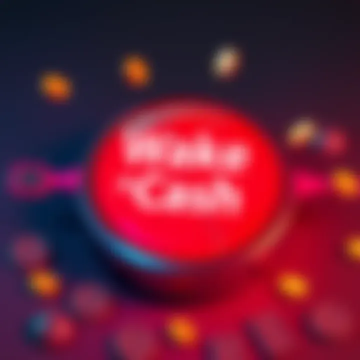 A graphic showing a broken launch button with dollar signs, representing the problems with Wake n Cash's release.