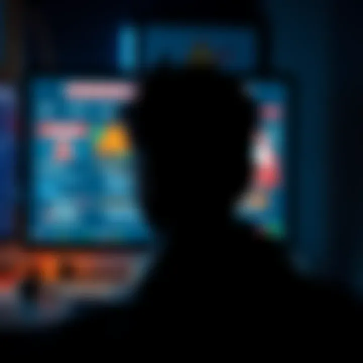 A person looking concerned at a computer screen showing Bovada promotions with warning signs