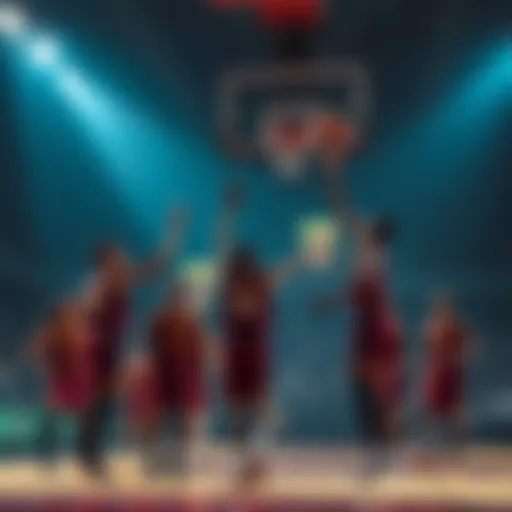 Washington basketball team celebrating a high score during a low-impact game