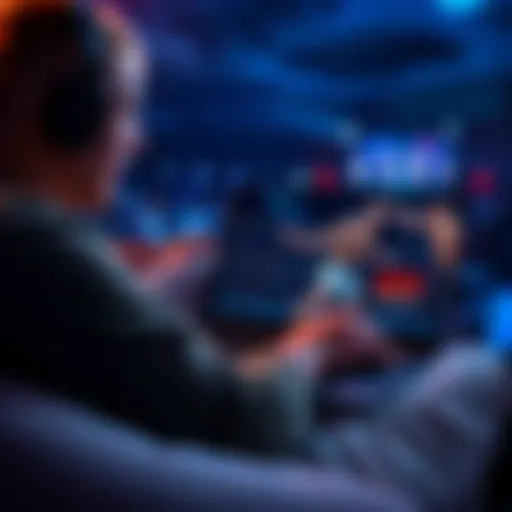 A person streaming a UFC fight on a laptop with excitement