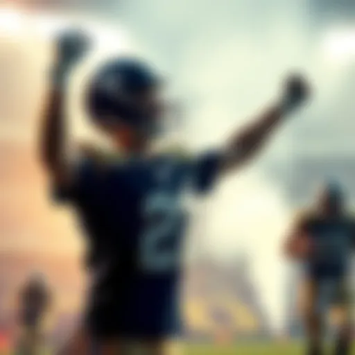 Watson raises his arms in celebration after scoring a touchdown