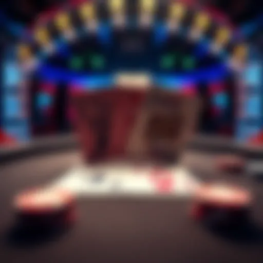 A poker table with cards showing 4 and 3, representing weak connectors in a bluff strategy