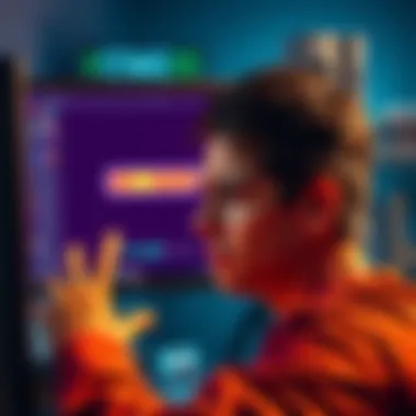 A person looking frustrated at a computer screen showing a loading symbol, representing connection problems on Stake Us.