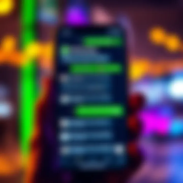 A smartphone screen showing a WhatsApp group chat filled with messages about discounts and offers