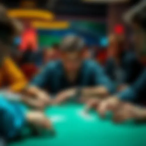 Will Givens making a smart move in a poker game, showing focus and determination while surrounded by fellow players