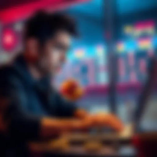 Person looking worried while studying betting odds on a laptop