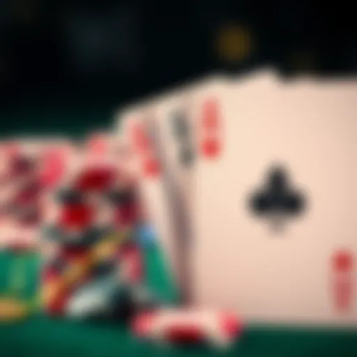 A stack of poker chips next to a playing card showing a winning hand, representing small wins in gambling.