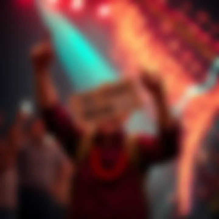A person celebrating with a winning ticket in hand, showing excitement about claiming their prize.