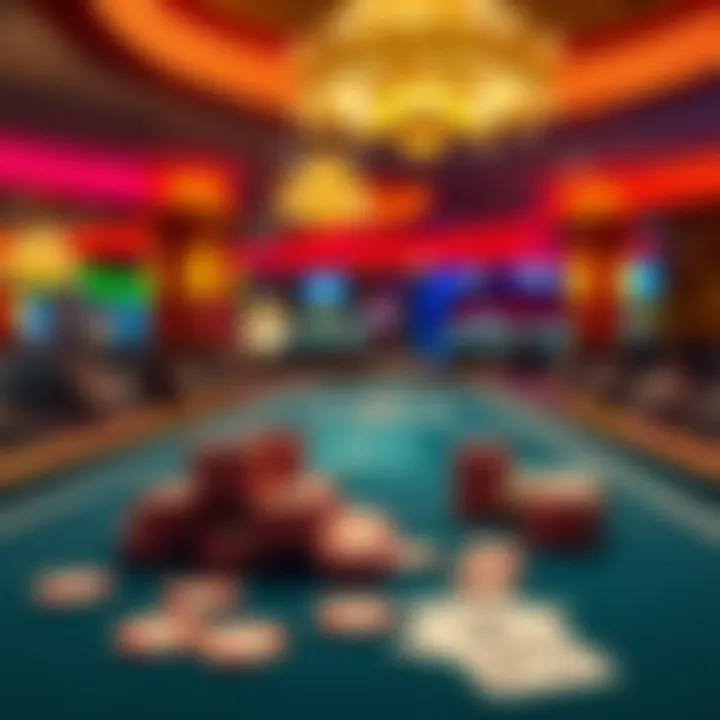 A gaming table at Santa Fe Station with chips and cash representing a successful bet of $12200 that won $14136.