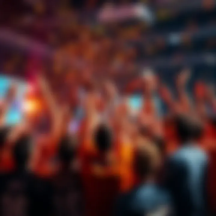Group of people celebrating their big wins from accumulated bets, holding up tickets and cheering together.