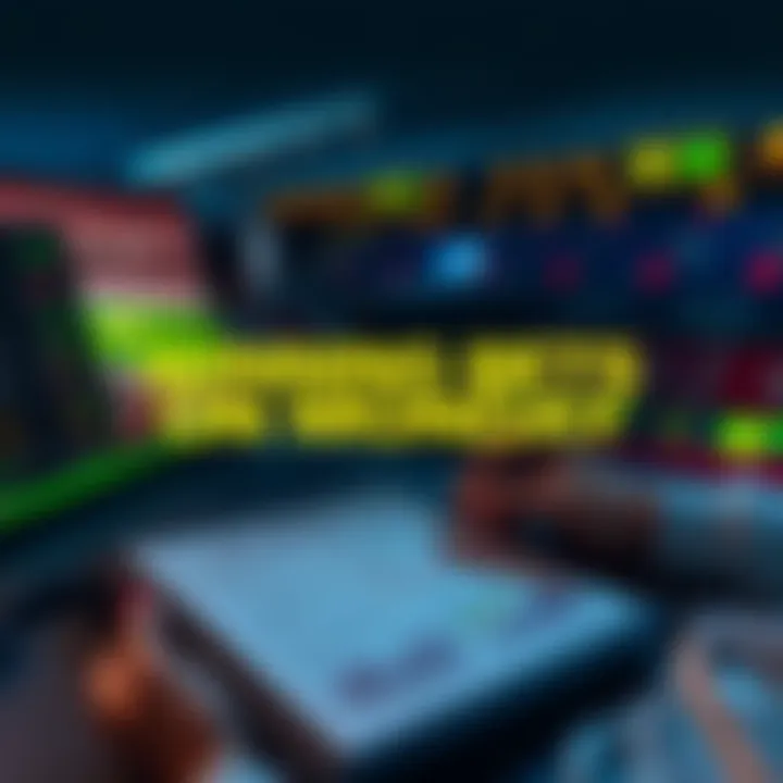 A person placing bets on sports events with a laptop and a notepad filled with strategies and statistics.