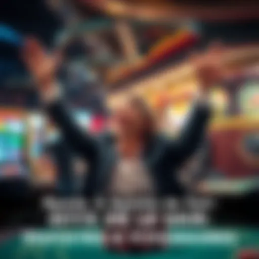 Person celebrating a gambling win with friends, showing excitement and joy in a casino setting